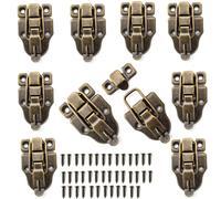 10 Uds. Caja de Metal con pico de pato, cerrojo de bloqueo, pestillo de palanca para cajas de madera, caja de herramientas, tono bronce