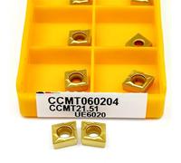 10 Uds CCMT060204 UE6020 CCMT060208 VP15TF inserto de carburo hoja giratoria cortador de placa herramienta de torno de CNC soporte de torneado CCMT(CCMT060204 VP15TF)