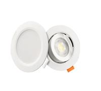 10 Uds CCT Spot Downlight luz LED empotrable de techo 3 colores ajustados AC100-240V Dial Swich 3000K/4000K/6500K iluminación interior(White round high)