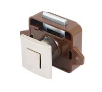 10 Uds. Cerradura de gabinete, cerradura de cajón de yate, Perno de gabinete de pared, Hardware de bloqueo de manija de botón cuadrado de barco sin llave(Silver-brown)