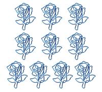 10 Uds Clip de papel páginas en forma de rosa azul etiqueta hierro para marcapáginas cuaderno Agenda libro