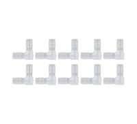 10 Uds Codo de 90 Grados Espiga para Manguera Plástico Igual Adaptador de Junta de Púas en Forma de L Accesorio de Manguera para Acuario Aire Agua Combustible Aceite Gase Inerte(8mm)