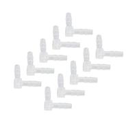 10 Uds Codo de Plástico Espiga para Manguera Codo de 90 Grados L Accesorio, Empalmador de Juntas de Púas Iguales Adaptador de Unión(4mm)
