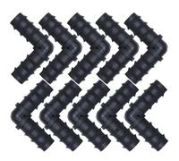 10 Uds. Codo de púas de 16mm conector de riego de jardín de 90 grados for riego por microgoteo conector de manguera de tubo de PE de 1/2 pulgadas