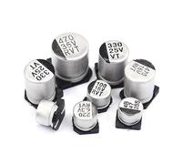 10 Uds condensador electrolítico SMD 6,3 V 10V 16V 25V 35V 50V 63V 100V 400V 2,2 10 22 33 47 100 220 330 470 560 680 1000UF 1~2200UF(50V3.3UF(4X5.4))