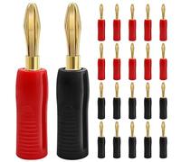10 Uds. Conector Banana for Altavoz Chapado en Oro de 4mm, Conector Banana for Altavoces, Adaptador de Cable de Altavoz de y vídeo(5 Red 5 Black)