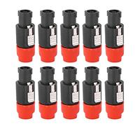 10 Uds Conector de Altavoz de Audio Conector de Cable de Enchufe Speakon de 4 Pines para Enchufe de Altavoz C-NL4FC (rojo)