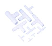 10 Uds. Conector en T de PE blanco de 4~25mm, adaptador de tanque de acuario, manguera de bomba de aire, juntas de Pagoda, conectores de tubería de agua for riego de jardín(12mm)