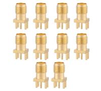 10 Uds conector SMA de latón conector Base hembra montaje PCB conectores RF de 50 Ohm