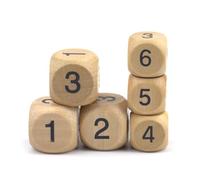 10 Uds Dados de Seis Caras Dados de Madera 1-6 Accesorios de Juegos de numerados para Juegos de Juegos de matemáticas, 2cm