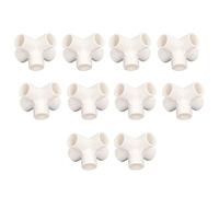 10 Uds. de Accesorios de Tubería de PVC de 20mm, 5 Vías, ángulo Recto, Accesorios de Codo Tridimensionales, Conector de Tubería Adaptador para Muebles, Tienda de Invernadero(Blanco)