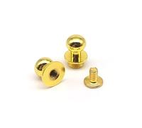 10 Uds. De cabeza de bola redonda de cobre y latón macizo, bolsa de artesanía de cuero, monedero, cinturón, tornillo, remache de uñas, punto de perno de pezón(Golden,Head diameter 6mm)