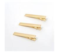 10 Uds. De horquilla de cocodrilo de una sola punta de Metal, accesorios de ajuste de dientes for fabricación de joyería DIY, pinzas for el cabello for mujer, 20/32/40/55/65/80mm(Gold 10pcs,80mm)