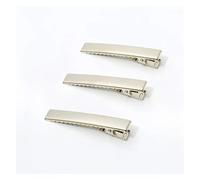 10 Uds. De horquilla de cocodrilo de una sola punta de Metal, accesorios de ajuste de dientes for fabricación de joyería DIY, pinzas for el cabello for mujer, 20/32/40/55/65/80mm(Silver 10pcs,65mm)