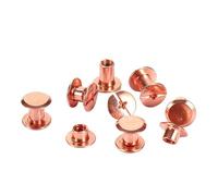 10 Uds. De tornillos Chicago de encuadernación de oro rosa, clavos, remaches largos, accesorios de Hardware for artesanía de cuero, longitud de la varilla 4~50mm(12mm)