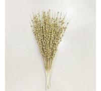 10 Uds decoración de árbol de Navidad Baya con Purpurina Falsa Dejar Rama | Spray de brillo con recubrimiento en polvo dorado para fiesta de Año Nuevo en polvo dorado(Golden)