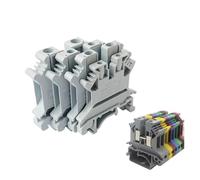 10 Uds. Din Rail UK Series 2,5/3/5/6/10/16N bloque de terminales Conductor de cable conector Universal tira de conexión de tornillo UK2.5(UK-2.5B Yellow)