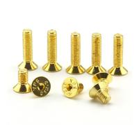 10 Uds DIN7991 grado 12,9 chapado titanio oro cabeza plana tornillos Allen M2 .5 M3 M4 M5 avellanada con hexagonal(M3x30mm(Half Thread))