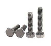 10 Uds DIN933 M3 M4 M5 M6 M8 M10 Gr2 TA2 tornillo de cabeza Hexagonal externo titanio puro personalizado forma(M10 x 25mm (10pcs))