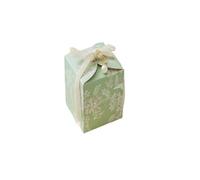 10 Uds elegante caja de boda flores con cinta terciopelo y decoración perlas-diseño planta verde, 2,75x2,75x 0,75 pulgadas, perfecto for dulces(Green)