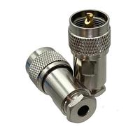 10 Uds enchufe macho PL259 abrazadera RG58 LMR195 RG400 RG142 Cable conector RF