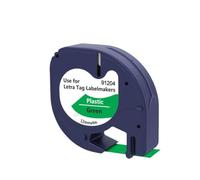 10 Uds. Etiqueta de 12mm para cinta LT 12267 91200 91201 91202 91203 91204 91205 cinta de impresora(Black on Green)