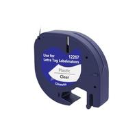 10 Uds. Etiqueta de 12mm para cinta LT 12267 91200 91201 91202 91203 91204 91205 cinta de impresora(Black on Clear)
