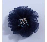 10 Uds. Flor de tela de 5,5 CM con palo para invitación de boda flores artificiales para decoración de tela de vestido, azul marino
