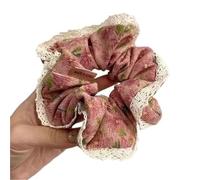 10 Uds. Gomas elásticas for el pelo for niña, con encaje Floral, Flor Retro para mujeres o niñas(Pink)