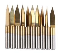 10 Uds. Herramienta de tallado de brocas CNC de grabado de acero de tungsteno recubierto de 3.175mm (3.175 * 30°*0.1)