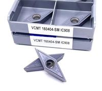 10 Uds Herramienta De Torneado Interno Hoja Inserto Carburo Herramientas Torno VCMT 160408 Insertos Herramienta de Torno(VCMT160404 SM IC908)