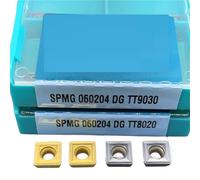 10 Uds Inserto De Carburo Herramienta Torneado Cortador Torno Herramienta de Torno(SPMG060204 DG TT9030)