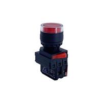 10 Uds interruptor de botón iluminado LA38-10D reinicio momentáneo autobloqueo inicio parada Control de potencia 22mm LAY38S(Blue,SELF LOCKING_2NO_24V AC DC)