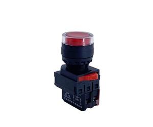 10 Uds interruptor de botón iluminado LA38-10D reinicio momentáneo autobloqueo inicio parada Control de potencia 22mm LAY38S(White,SELF LOCKING_1NC_24V AC DC)