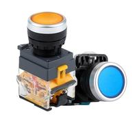 10 Uds interruptor de botón LA38-11BN 22mm 10A 1NO 1NC(Green,Silver Contact,Reset Momentary)