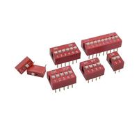 10 Uds interruptor de palanca 1P 2P 3P 4P 5P 6P 7P 8P 9P 10p 12 PIN posición 2,54mm paso DIP rojo y azul SPDT interruptores táctiles momentáneos(Blue,10pcs 9PIN)