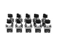 10 Uds. Interruptor Selector de 22mm Autobloqueo Interruptor de Perilla de 2 Posiciones Interruptor Giratorio Interruptor Selector Giratorio