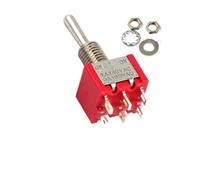 10 Uds. Interruptores de 6mm interruptor palanca unipolar doble tiro tapa impermeable ON-OFF-ON 6A(6Pin ON-OFF-ON)