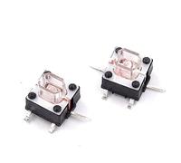 10 Uds. Interruptores táctiles SMT de 6 * 6 * 7mm luz roja/blanca led Micro interruptor 6x6x7 6x6x7mm táctil 6x6mm SMD(Blanc)