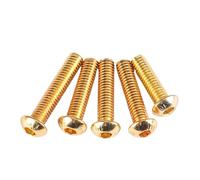 10 Uds ISO7380 M2 .5 M3 M4 M5 Cabeza De Botón Redondo Acero Aleación Titanio Color Dorado Tornillo Con Hexagonal Longitud 4mm ~ 35mm(M3x5mm 10Pcs)