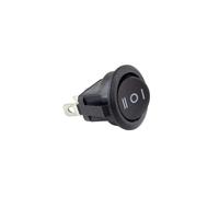 10 Uds KCD1 2 pines 3 pines 20mm encendido-apagado SPST interruptor basculante redondo 10A/250V interruptor de botón autoblocante/enganche(Black-3D3Pin-bian)