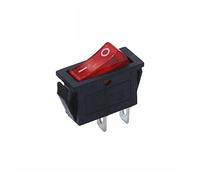 10 Uds KCD3 ON-Off 16A 2 pines punto iluminado SPST Snap-in interruptor basculante unipolar posiciones con LED de 12/220 voltios(Rot)