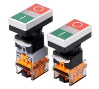 10 Uds LA38-11D/RG interruptor de botón pulsador 22mm(BrassContactNoLight,AC380V)