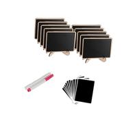 10 Uds Letrero de pizarra de escritorio con Base de madera, tablero de mensajes, número de, letrero de comida, pizarra pequeña para notas, tablero de escritura