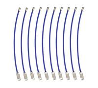 10 Uds llavero de alambre inoxidable multicolor llavero bucle círculo cuelga llavero cadena etiqueta longitud 100mm 150mm(Blue,1x100mm)