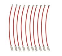 10 Uds llavero de alambre inoxidable multicolor llavero bucle círculo cuelga llavero cadena etiqueta longitud 100mm 150mm(Red,2x100mm)