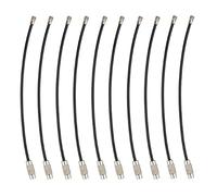 10 Uds llavero de alambre inoxidable multicolor llavero bucle círculo cuelga llavero cadena etiqueta longitud 100mm 150mm(Black,1.5x150mm)