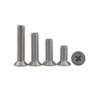 10 Uds M1 1,2,4,6 M2 longitud 3-50mm tornillo de cabeza avellanada A2 pernos planos Phillips acero inoxidable(M2x14)