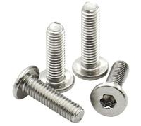 10 Uds M1.6 M2 .5 M3 M4 M5 M6 M8 CM 304 Acero Inoxidable Seis Lóbulos Torx Ultra Delgado Súper Bajo Tornillo De Cabeza Oblea Plana L = 3-60mm(55mm,M8 (10pcs))