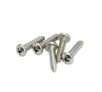 10 Uds M2.2/M2.6/M3/M3.5/M4/M5/M6 316 acero inoxidable PA Pan cabeza redonda autorroscante tornillo de madera perno cruzado A4 marino(20mm,M6)
